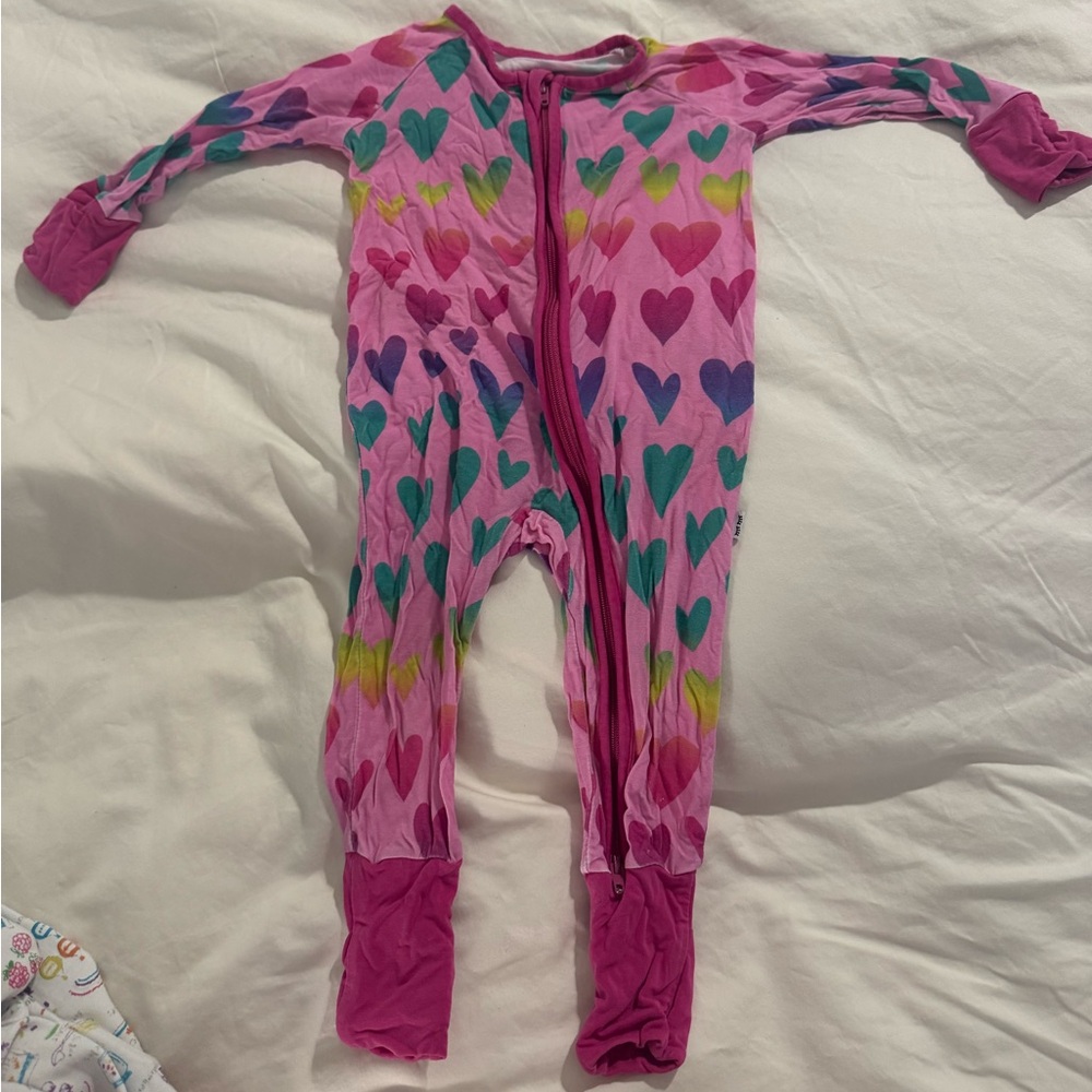 Little Sleepies Rainbow hearts zippy 3-6 months